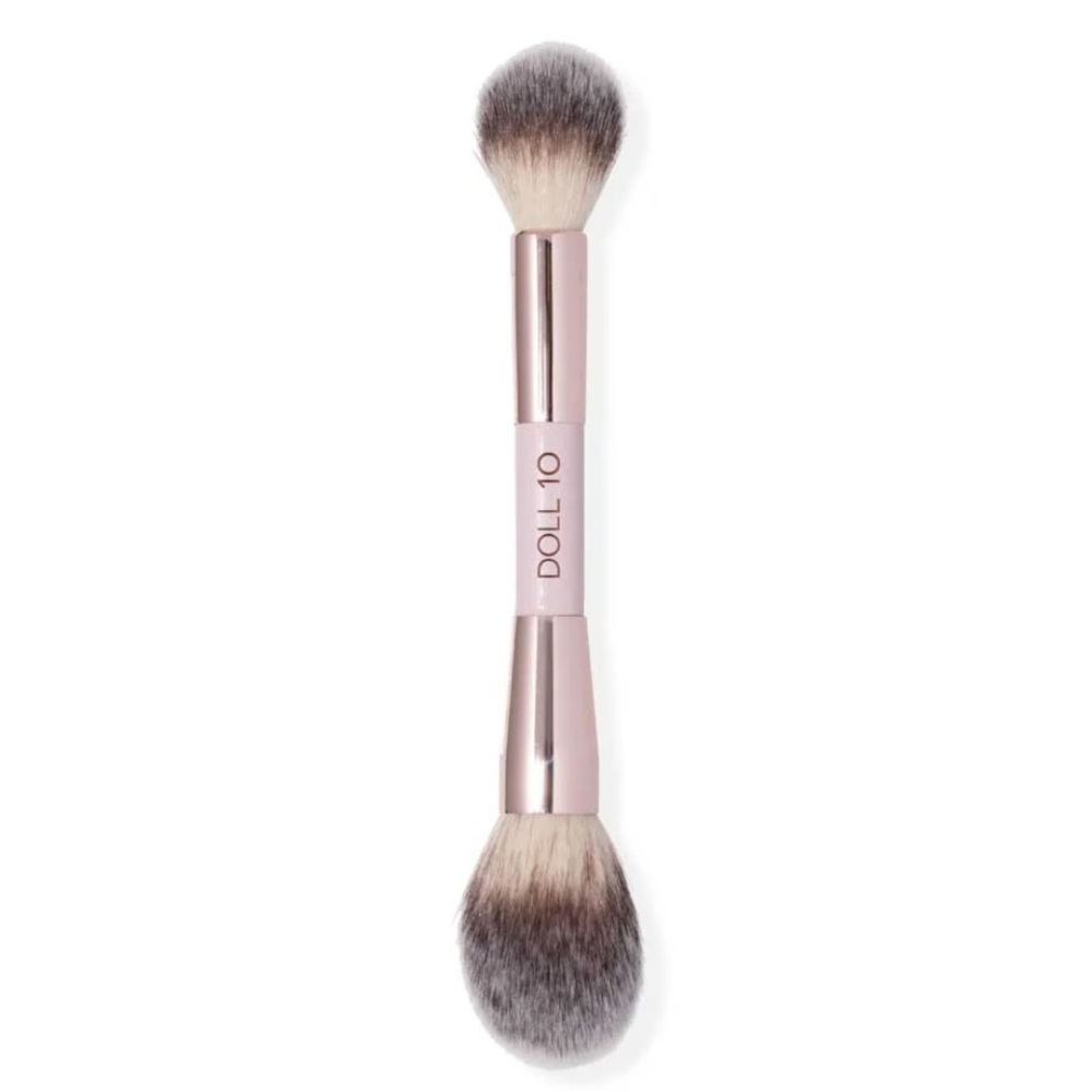 Doll 10 Dual-Ended Powder Vegan Makeup Brush Ultra Soft, Synthetic bristles New